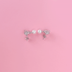 Load image into Gallery viewer, Bow-Kissed Pearl Drop Earrings