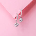 Load image into Gallery viewer, Cushion-Cut Drop Bali Earrings