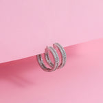 Load image into Gallery viewer, Eclipse Baguette Hoop Earrings