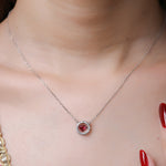 Load image into Gallery viewer, Eternal Ruby Circle Necklace