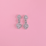 Load image into Gallery viewer, Heart Link Dangle Earrings