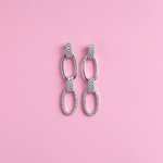 Load image into Gallery viewer, Oval Link Dangle Earrings