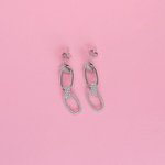 Load image into Gallery viewer, Oval Link Dangle Earrings