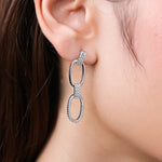 Load image into Gallery viewer, Oval Link Dangle Earrings