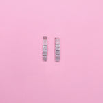 Load image into Gallery viewer, Radiant Baguette Hoop Earrings