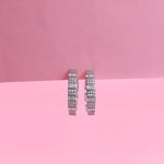 Load image into Gallery viewer, Radiant Baguette Hoop Earrings