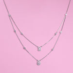 Load image into Gallery viewer, Sparkling Duo Drop Necklace