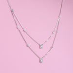 Load image into Gallery viewer, Sparkling Duo Drop Necklace