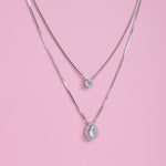 Load image into Gallery viewer, Sparkling Teardrop Duo Necklace