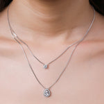 Load image into Gallery viewer, Sparkling Teardrop Duo Necklace