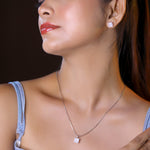 Load image into Gallery viewer, Square Solitaire Pendant Set