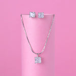 Load image into Gallery viewer, Square Solitaire Pendant Set