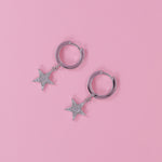 Load image into Gallery viewer, Star Charm Crystal Bali Earrings