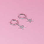 Load image into Gallery viewer, Star Charm Crystal Bali Earrings