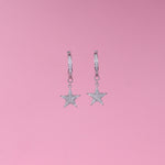 Load image into Gallery viewer, Star Charm Crystal Bali Earrings