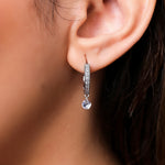 Load image into Gallery viewer, Heart Embrace Crystal Drop Bali Earrings