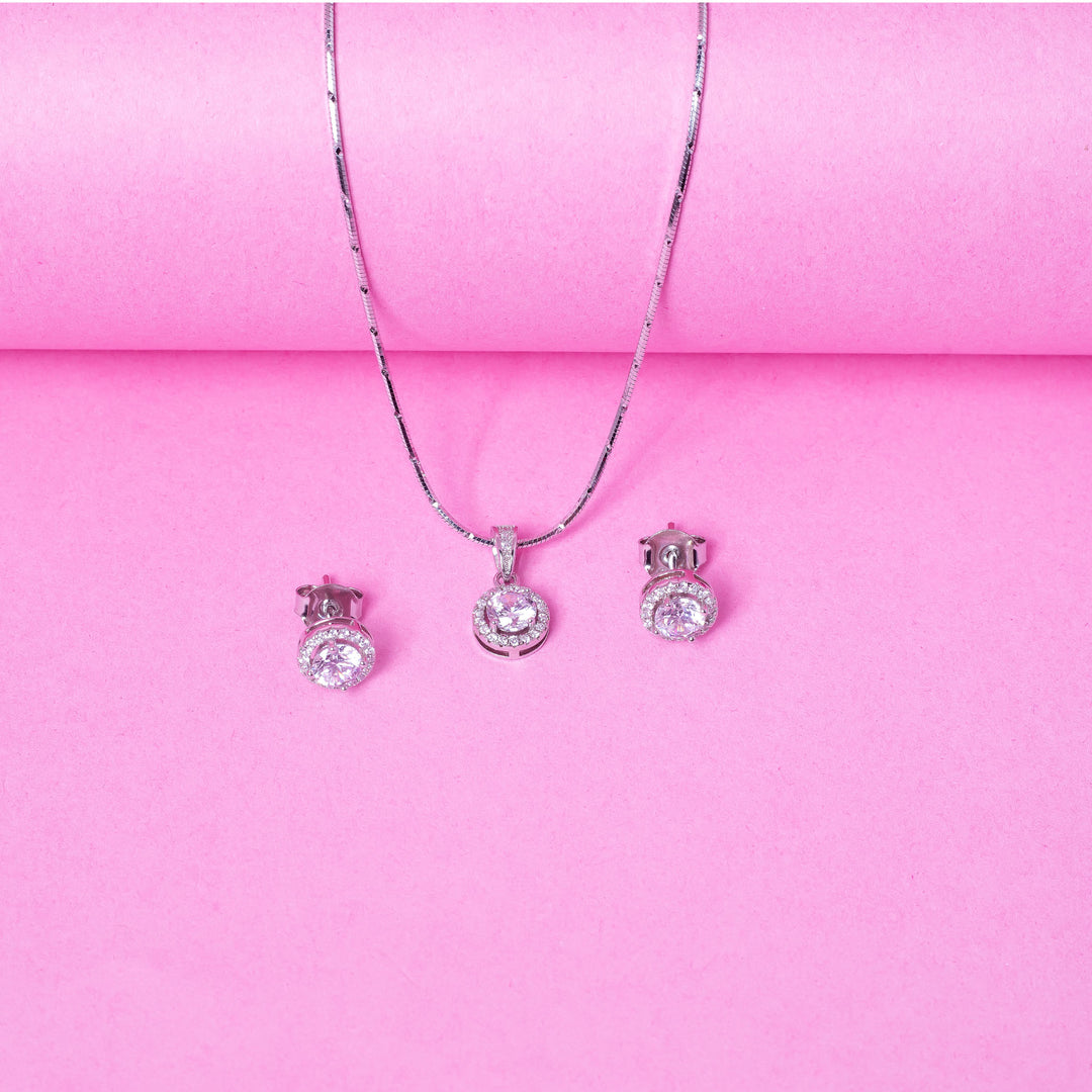 Classic Halo Pendent Set