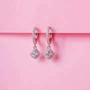 Cushion-Cut Drop Bali Earrings