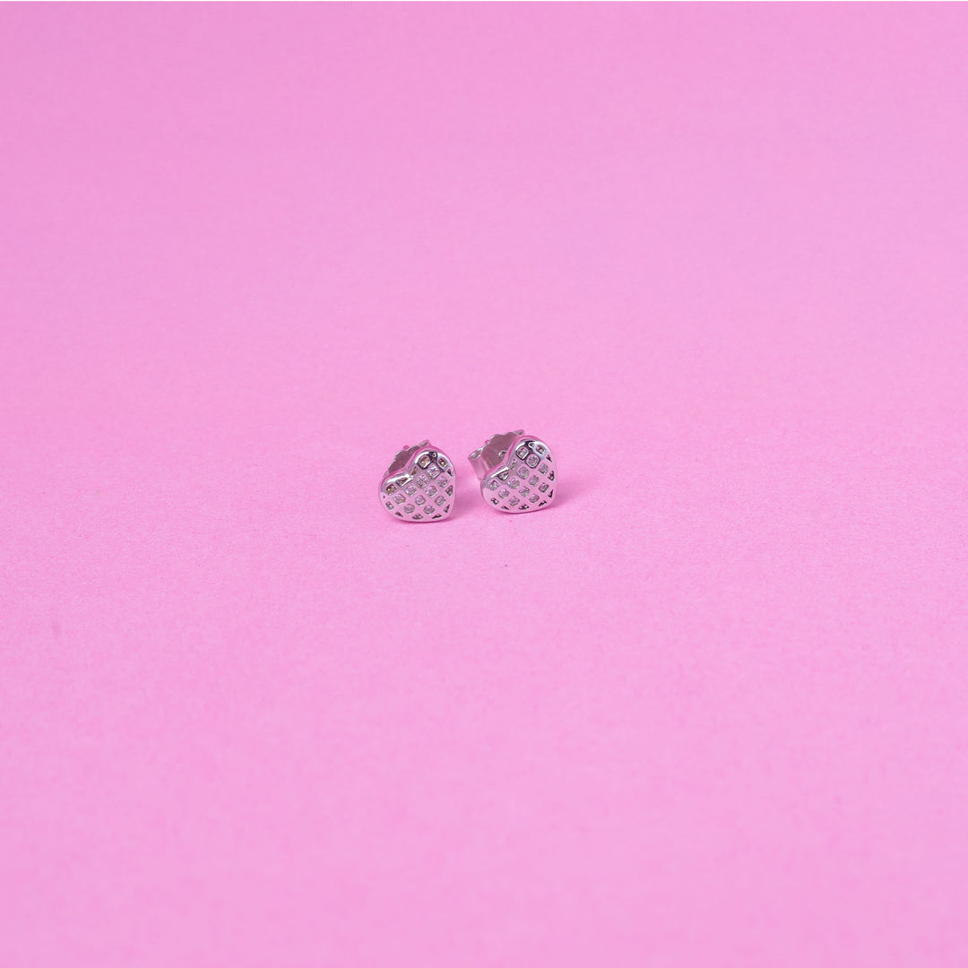 Dazzling Heart Grid Pendent Set