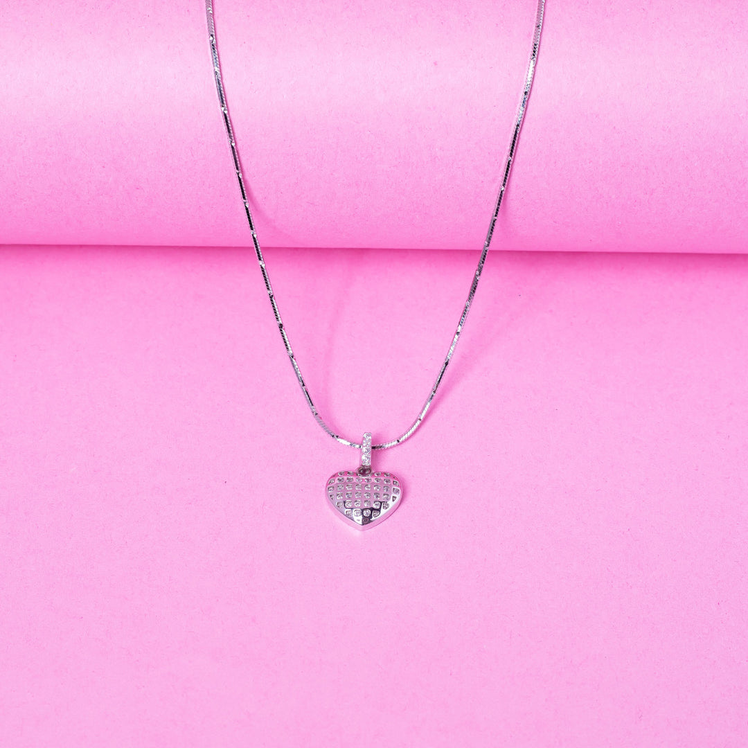 Dazzling Heart Grid Pendent Set