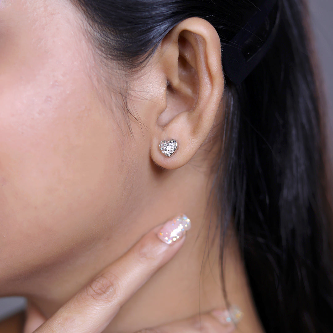 Dazzling Heart Grid Pendent Set