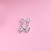 Heart Link Dangle Earrings