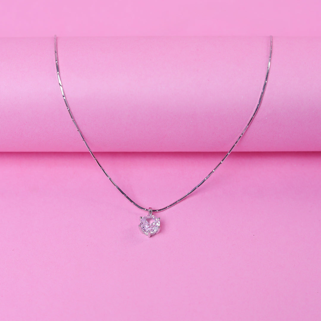 Round Solitaire Pendant Set