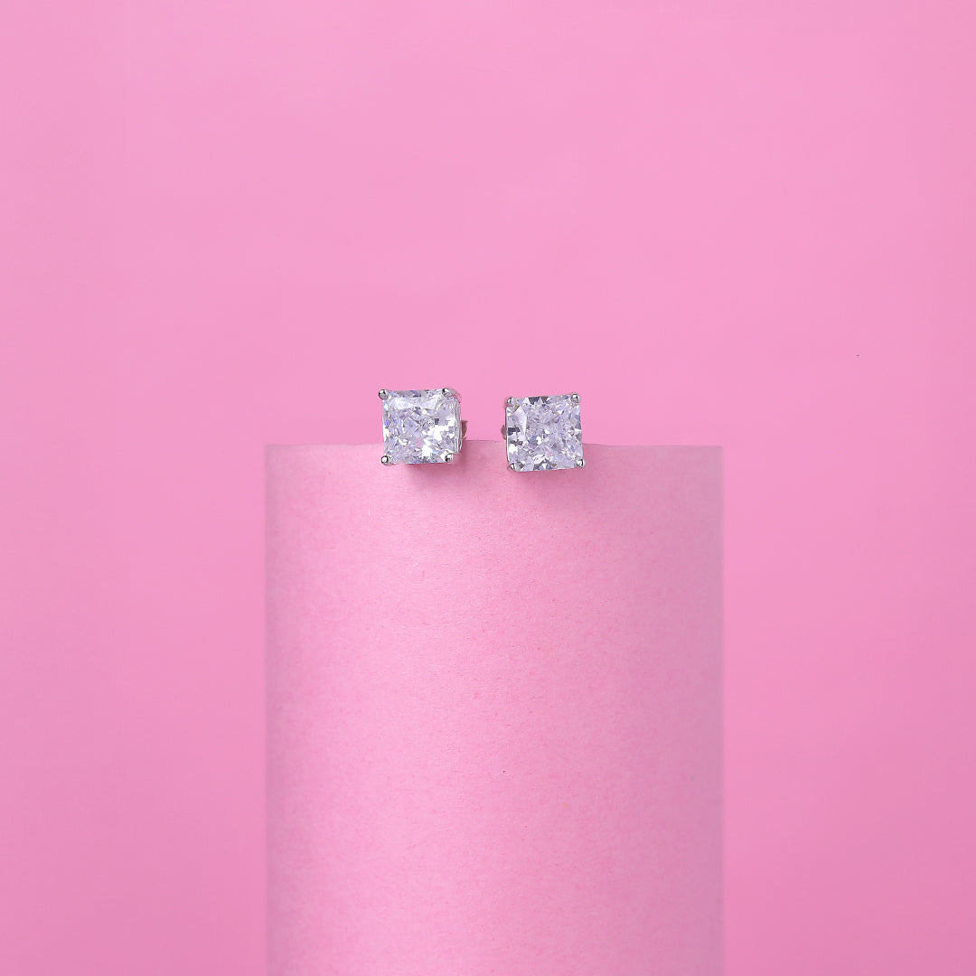 Square Solitaire Pendant Set