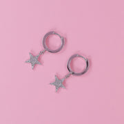 Star Charm Crystal Bali Earrings